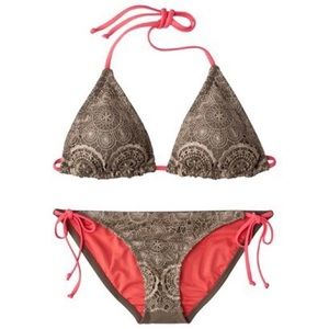 ❤️ Brown and Pink Crochet Bikini Set